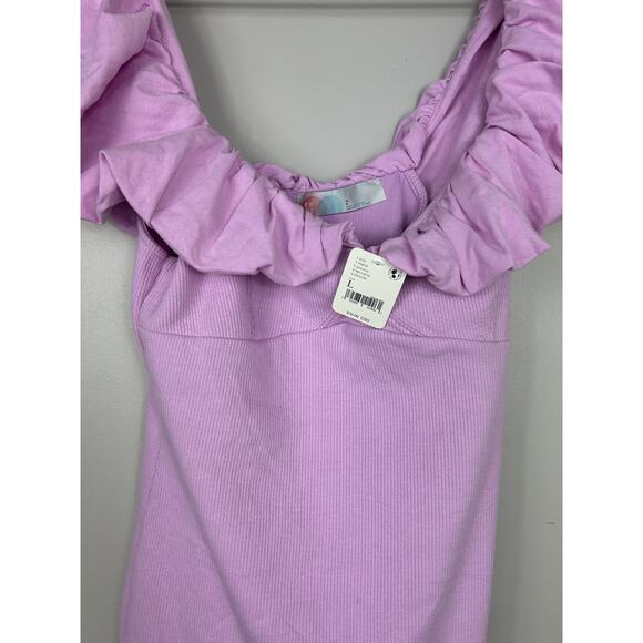 Free People Beach NWT Talia Mini Dress Purple Sz Large - Picture 5 of 7